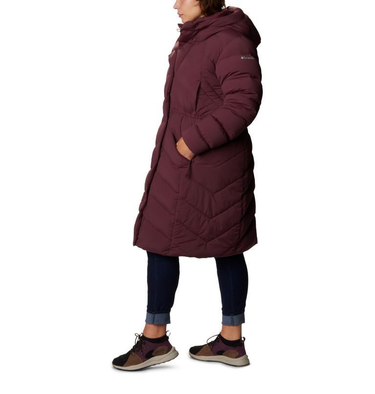 Women's Columbia Ember Springs Long Down Jackets Burgundy | Plus Size CA-S5L0C